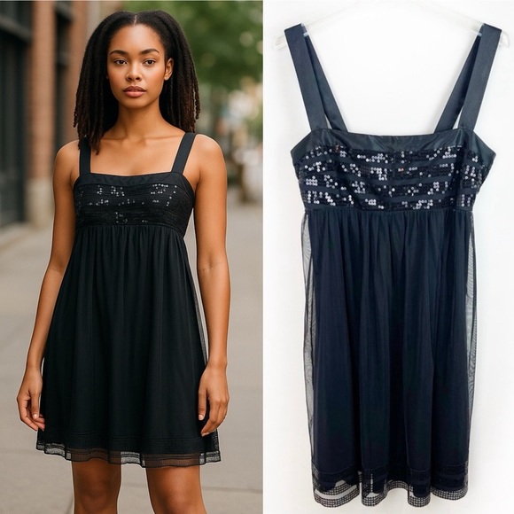 Vintage Y2K Studio Y Black Babydoll Sheer Mesh Dress Fairy Goth Whimsigoth XL - Picture 1 of 16